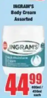 Boxer INGRAMS Body Cream Assorted offer