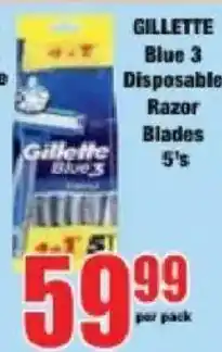 Boxer Gillette Blue 3 Disposable Razor Blades offer