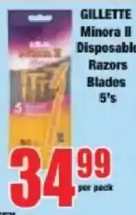 Boxer GILLETTE Minora II Disposable Razors Blades 5's offer