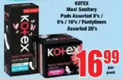 Boxer Kotex Maxi Sanitary Pads Assorted offer