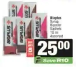 SuperSpar Bioplus Syrup Booster Sachets Assorted offer