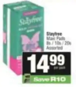 SuperSpar Stayfree Maxi Pads Assorted offer