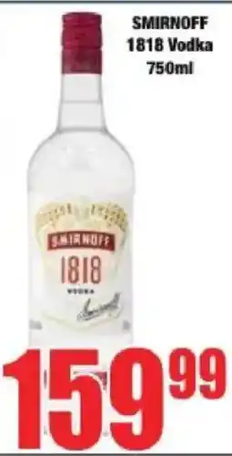 Boxer SMIRNOFF 1818 Vodka offer