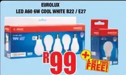 Boxer Build EUROLUX LED A60 6W COOL WHITE B22 / E27 offer