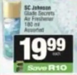 SuperSpar SC Johnson Glade Secrets Air Freshener Assorted offer