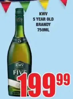 Boxer Liquors KWV 5 YEAR OLD BRANDY offer