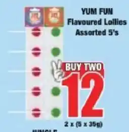 Boxer YUM FUN Flavoured Lollies Assorted offer