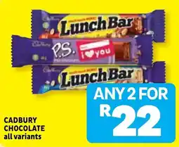 Usave Cadbury Chocolate Lunch Bar offer