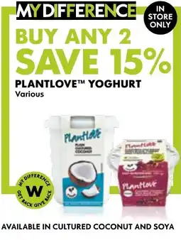 Woolworths Plantlove™ Yoghurt offer