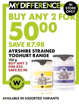 Woolworths Ayrshire Strained Yoghurt Range offer