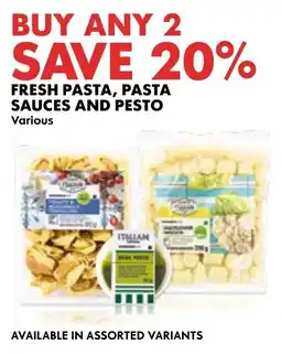 Woolworths Fresh Pasta, Pasta Sauces and Pesto offer