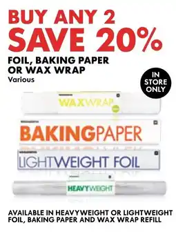 Woolworths Foil, Baking Paper or Wax Wrap offer