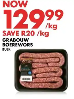 Woolworths Grabouw Boerewors Bulk offer