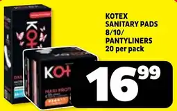 Usave KOTEX SANITARY PADS PANTYLINERS offer