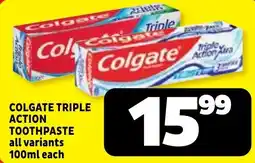 Usave Colgate Triple Action Toothpaste offer