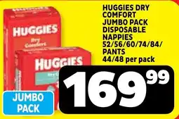 Usave Huggies Dry Comfort Disposable Nappies offer