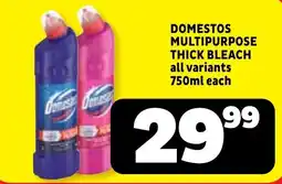 Usave DOMESTOS MULTIPURPOSE THICK BLEACH offer