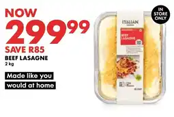 Woolworths Italian Beef Lasagne offer