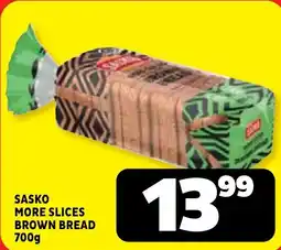 Usave SASKO MORE SLICES BROWN BREAD offer