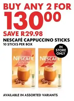 Woolworths Nescafe Cappuccino Sticks offer