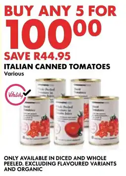 Woolworths Italian Canned Tomatoes Vitality offer