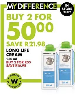 Woolworths Long Life Cream offer