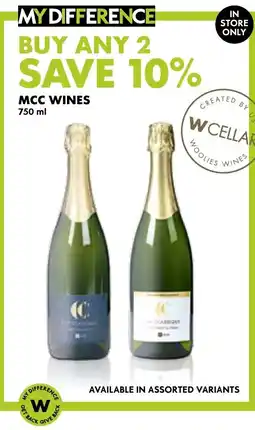 Woolworths MCC WINES offer
