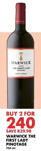 Woolworths Warwick The First Lady Pinotage offer