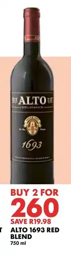 Woolworths ALTO 1693 RED BLEND offer