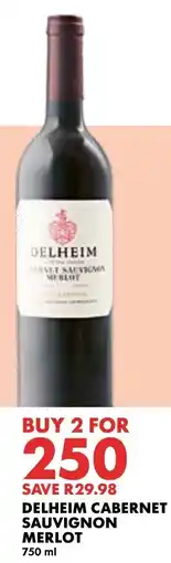 Woolworths Delheim Cabernet Sauvignon Merlot offer
