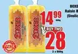Boxer Boxer - raisin bread offer