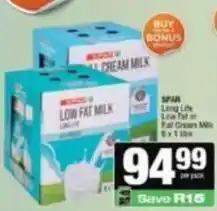 Spar Spar - long life low fat or full cream milk offer
