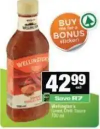 Spar Wellington's - sweet chilli sauce offer