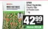 Spar Spar - mixed vegetables country mix or frozen corn offer
