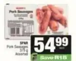 SuperSpar Spar - pork sausages offer