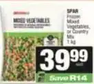 SuperSpar Spar - frozen mixed vegetables, or country mix offer