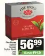 SuperSpar Five roses - ceylon blend tea tagless teabags offer