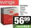 SuperSpar Five roses - tagless teabags offer