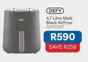 Defy - 4.7 litre matt black airfryer daf2347