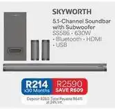 OK Furniture Skyworth - 5.1-channel soundbar with subwoofer ss586 offer