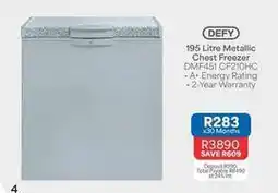 OK Furniture Defy - 195 litre metallic chest freezer dmf451 cf210hc offer