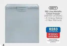 Defy - 195 litre metallic chest freezer dmf451 cf210hc