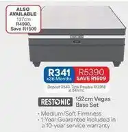 OK Furniture Restonic - 152cm vegas base set offer
