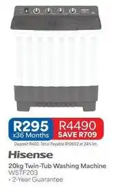 OK Furniture Hisense - 20kg twin-tub washing machine wstf203 offer