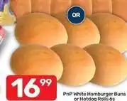 Pick n Pay White hamburger buns or hotdog rolls offer