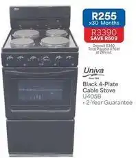 OK Furniture Univa - black 4-plate cable stove u405b offer