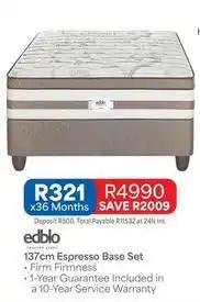 OK Furniture Edblo - 137cm espresso base set offer