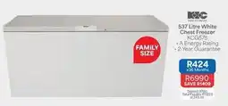 OK Furniture Kic - 537 litre white chest freezer kcg575 offer