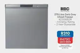 OK Furniture Trust - 279 litre dark grey chest freezer kcg305gr offer