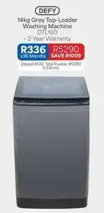 OK Furniture Defy - 14kg grey top-loader washing machine dtl160 offer